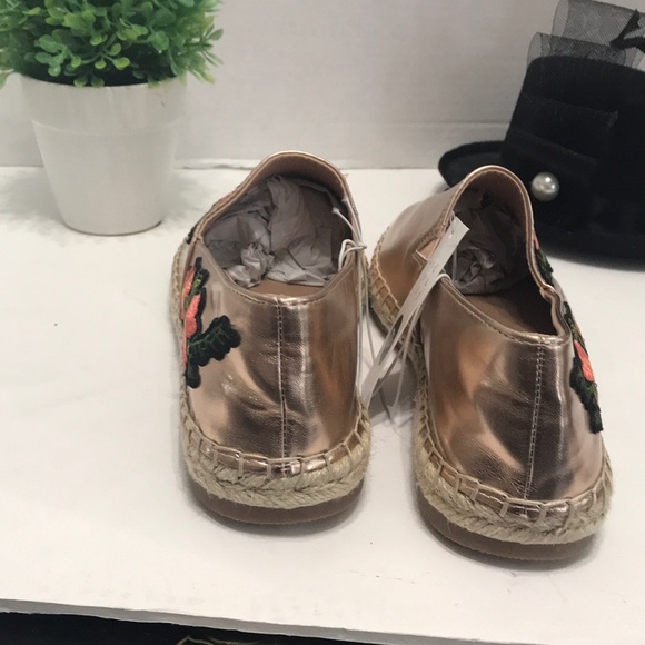 Evangeline Embroidered Espadrilles Rose Gold New - Picture 3 of 7
